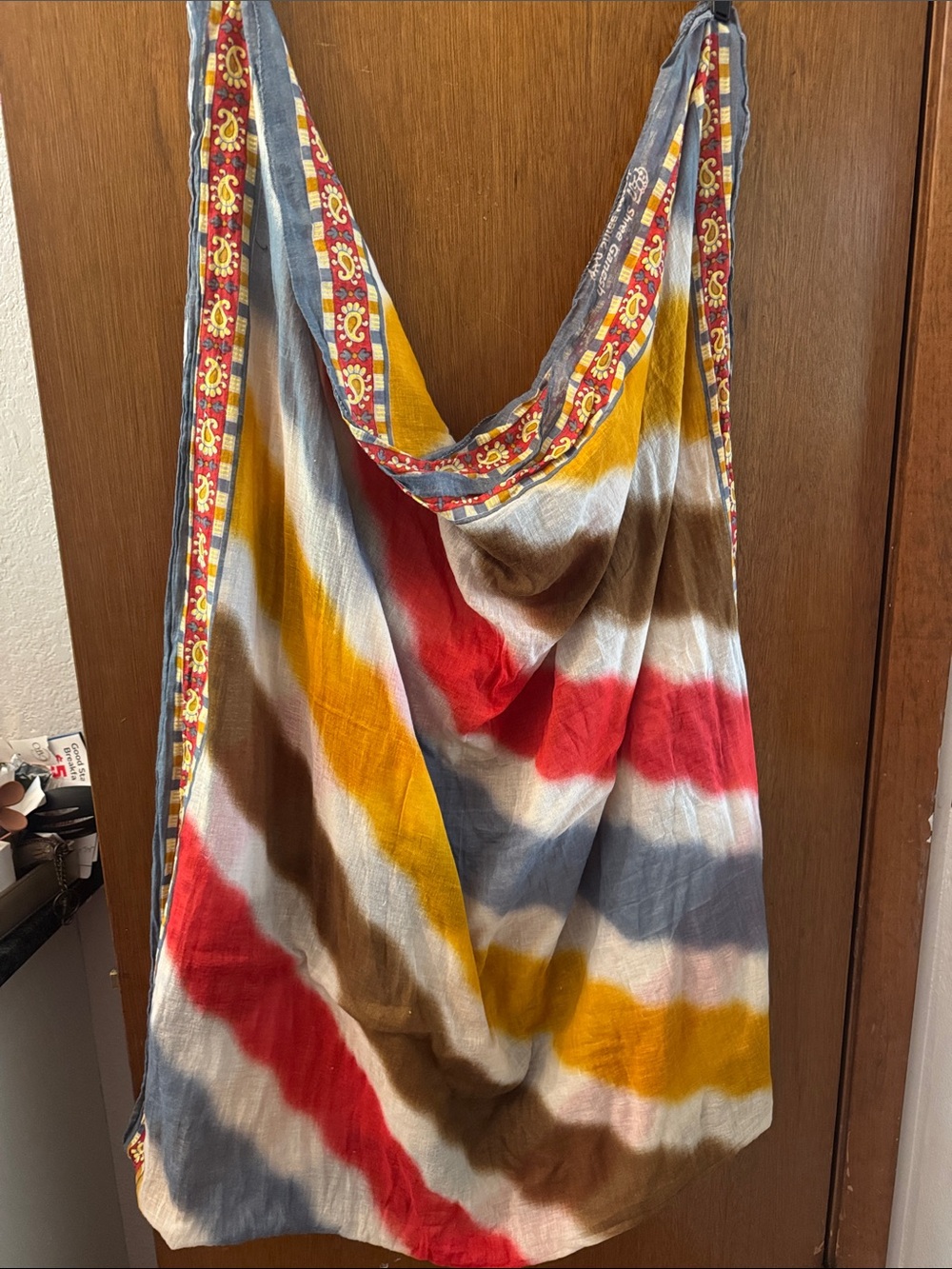 Boho Striped Multi-Color Lightweight Scarf Wrap